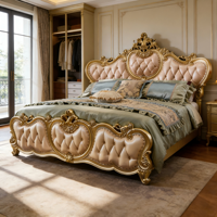 Lit double de style royal européen pour salon, villa et manoir – Le choix privilégié pour la chambre à coucher