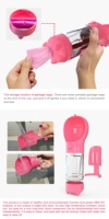 Distributeur de voyage en silicone avec filtre à charbon, sans Bpa, étanche, avec sac Pop, poignée, soulage les aliments, bouteille d'eau pour chien, pour la marche