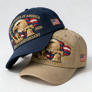 Casquette de baseball réglable style rétro USA 250e anniversaire, effet délavé, avec broderie patriotique Aigle <span class=keywords><strong>Chauve</strong></span>, style américain - Product Image 1
