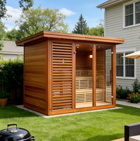 Ruang Sauna Uap Modern Kayu Solid Hemlock Elektrik Kustom untuk 2-6 Orang, Panel Kontrol Komputer, Pemasangan Mudah, Cocok untuk Vila