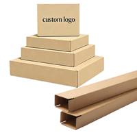 Boîtes d'emballage en papier kraft ondulé personnalisées pour logo, parapluie long, canne à pêche, rouleaux, vêtements de mode, chaussures, boîtes d'expédition