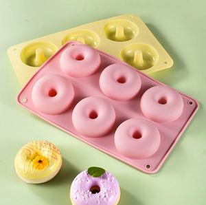 2025 Nouveaux produits 6 même moule à beignet rond en silicone de qualité alimentaire - Product Image 4