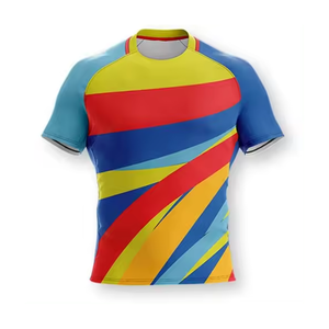 Matériaux de qualité supérieure Rugby Uniforme Mode En Gros T-shirt De Sport Blanc 100% Polyester Respirant Personnalisable Logo Rugby Jersey - Product Image 5