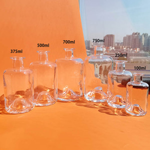 JINGNA reciclable redondo personalizado Super Flint vidrio 375ml 750ml Vacío licor vodka whisky Botella de vidrio - Product Image 6