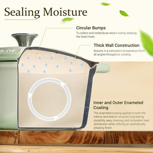 5QT cucina sana e sicura rivestita smaltata antiaderente con copertura smaltata in ghisa pentole da forno olandesi - Product Image 4