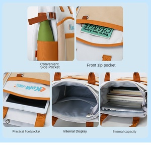 Sac à dos scolaire imperméable, durable, grande capacité, léger, multi-poches, en nylon coloré pour enfants, garçons, filles, adolescents, étudiants - Product Image 6