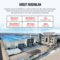ROGENILAN Cadre en aluminium à soufflet Portes bi-pliantes Verre creux à faible émissivité Balcon extérieur Véranda Porte Vitre pliable