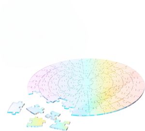 Puzzle en acrylique de couleur arc-en-ciel personnalisé, puzzle rond en acrylique unique changeant de couleur, cadeau, puzzle impossible - Product Image 6