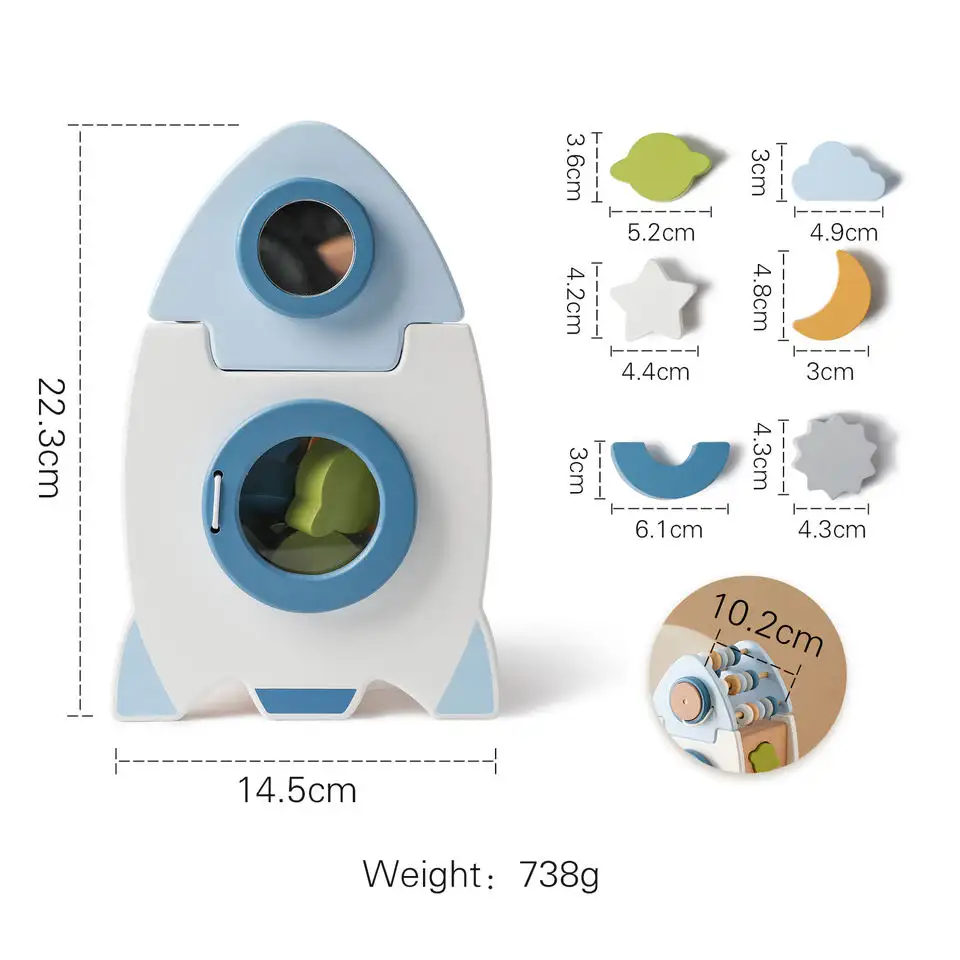 2024 Neue Produkte multifunktionale hölzerne Raketen-Lernzeugspielzeug für Kinder frühe Lernzeuge CE