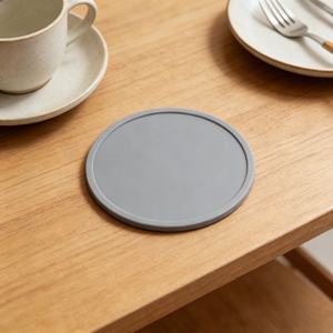 Sous-verres ronds en silicone personnalisés en gros, tapis antidérapants lavables pour tasses à café, bière et thé - Product Image 3
