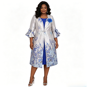 Conjuntos de Lujo para Mujer Talla Grande, Vestido de Estilo Africano, Trajes con Chaqueta Larga para Mujer Talla Grande - Product Image 1