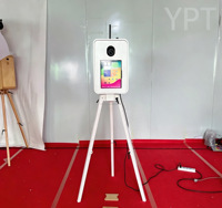 Photomaton YPT à impression instantanée double face, écran tactile 18,5 pouces, compatible avec plusieurs appareils (iPad/DSLR/appareil photo), verre trempé, bois