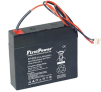 Batería recargable VRLA FirstPower FP605 de 6 voltios y 0.5 Ah para instrumentos, alarmas contra incendios, coches eléctricos infantiles y energía de respaldo.