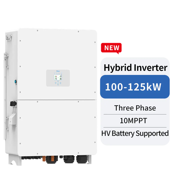 Deye 100KW 125KW Three Phases High Voltage Hybrid Solar Inverter SG02HP3 New Series Industrial Energy Storage