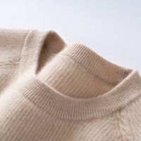 Pull en cachemire personnalisé de haute qualité pour femmes, col rond, pull en tricot uni pour le printemps et l'hiver, pull-over