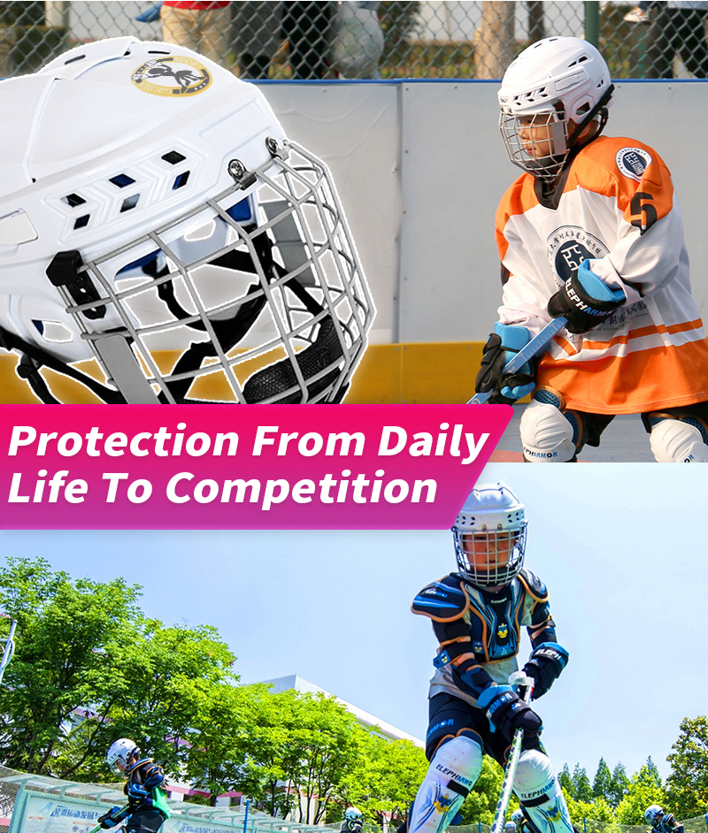 アイシールド付きアイスホッケーゴールキーパーヘルメット360度