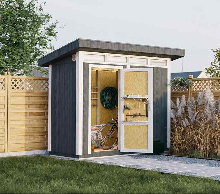 TIMBELA M901 Premium Quality Wooden Outdoor Storage Shed 3.00m2 Easily Assembled with Bituminous Tiles 294W X 161D X 239H cm