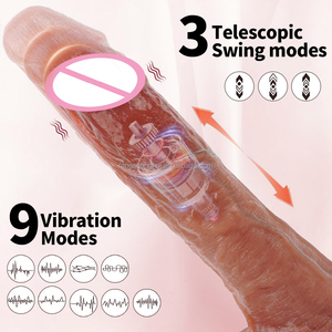 Nuevo consolador de silicona realista 4 en 1 con 9 modos de vibración Control remoto vibrador calefacción columpio telescópico características juguetes <span class=keywords><strong>sexuales</strong></span> - Product Image 5