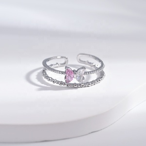 Anillo de compromiso de plata de ley 925 con nudo, chapado en oro de 18k, con circonita, diseño de lazo, elegante y económico, para chicas. - Product Image 5