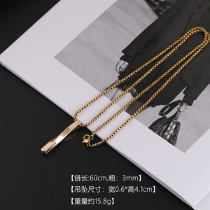Collier long minimaliste torsadé en spirale, pendentif en alliage de zinc, chaîne de pull unisexe tendance, noir, or irisé, blanc K - Product Image 4