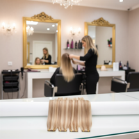 Extensions à bandes adhésives vierges blond clair russe Remy, trame unique, sans nœuds, non traitées, cuticules alignées, prix d'usine