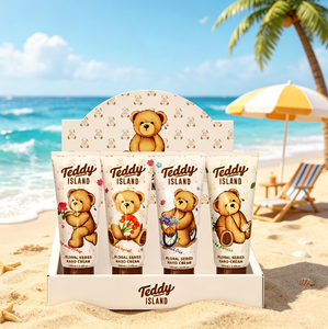 Nouvel ensemble de crème pour les mains florale Teddy Island 100 ml, lotion hydratante pour les mains avec un adorable ours pour femmes - Product Image 1
