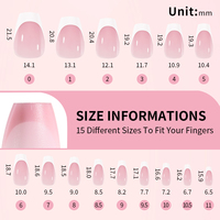 Pointes de gel colorées translucides de pré-conception naturelle OEM pour ongles en gel Ballet carré Amande Nail Press On Soft Gel French Nail Tips