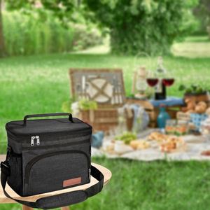 <b>Insulated</b> <b>Lunch</b> Bag for Women/Men Reusable <b>Lunch</b> <b>Box</b> for Office Picnic Hiking Beach Cooler Tote Bag Organizer Shoulder Strap - Product Image 4