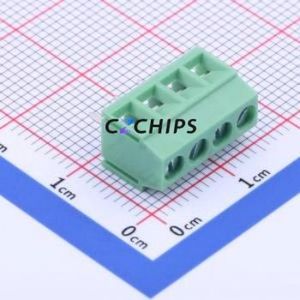 DB125-3.5-4P-GN-S Screw Terminal Block Through hole Component (THT),P=3.5mm Connector 1x4P 3.5mm Green Through Hole - Product Image 1