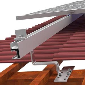 Structures de support de panneaux solaires photovoltaïques pour toiture en tuiles, réglables en hauteur, non dommageables pour les tuiles, avec crochets de fixation pour toiture solaire - Product Image 3