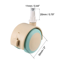 Roulettes pivotantes en nylon avec frein et fixation pour meubles, armoires, berceaux, chaises, lits bébé, chariots et pieds de support