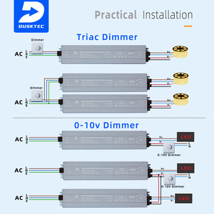 Dusktec 60W 100W 200W AC 100-130V 170-260V 100-260V DC 12V 24V IP67ช่องคู่ไฟหรี่แสงได้สามช่อง - Product Image 2