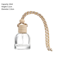 Prix usine vide 5ml 8ml 10ml bouteille de diffuseur suspendu en verre avec couvercle en bois bouteille de parfum désodorisant de voiture