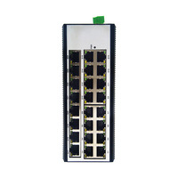 Switch Ethernet Industriel Gigabit 24 Ports sur Rail DIN 10/100/1000 Mbps Non Géré pour Réseau Principal et Salle de Contrôle
