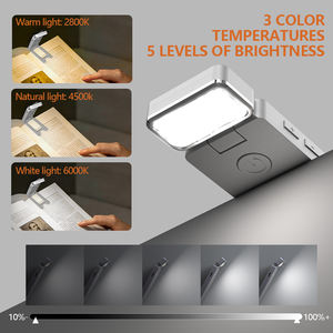 หลอดไฟ LED แบบพับได้สำหรับห้องอ่านหนังสือไฟที่คั่นหนังสือสไตล์โมเดิร์นปรับความสว่างได้แหล่งแบตเตอรี่สีดำสีขาว - Product Image 3