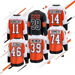 Maillots de hockey cousus pour hommes 11 Travis Konecny 39 Matvei Michkov 14 Sean Couturier 74 Owen Tippett 46 Trevor Zegras S-3XL - Product Image 1