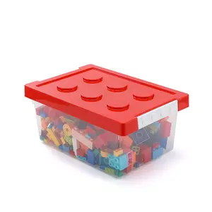Red Small Bricks Design Storage Box Plastic Clothes Preschool Kids Toy Organizer
