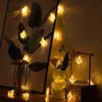 Guirlandes lumineuses à LED Big Bubbles Heart Love de 13 pieds, 20 guirlandes lumineuses à LED fonctionnant sur batterie avec 2 modes de décoration intérieure