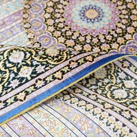 Tapis en soie faits main YILONG 122x183cm, style persan classique floral, lavables, antidérapants, pour mosquée
