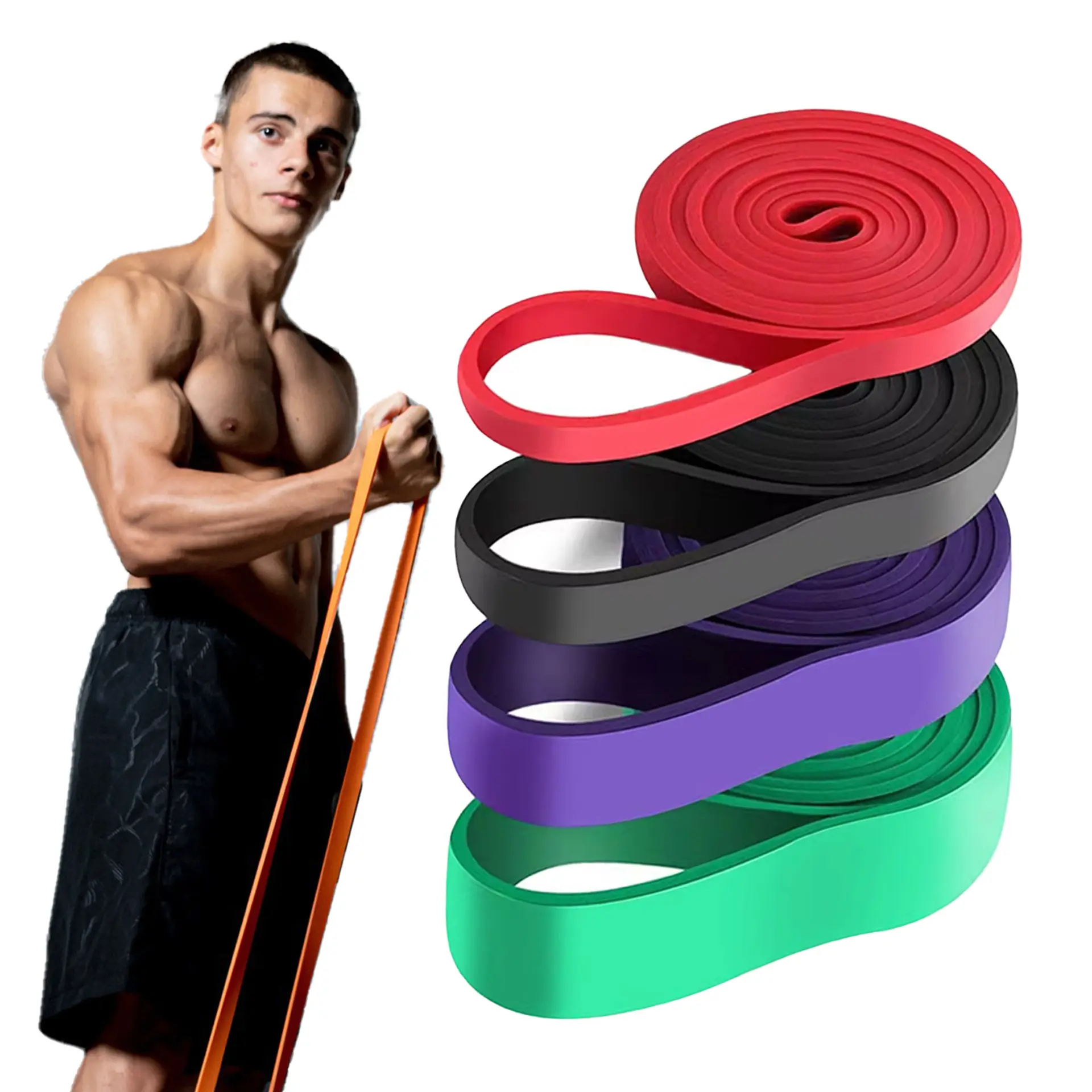 Resistance Band Set of 5 Pull Up Assistance Resistance Latex Bands Stretch Resist