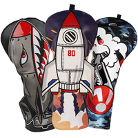 En stock : Housses de tête de club de golf Rocket, modèle Missile, pour Driver, Fairway Wood et Hybride, en cuir PU, thème aviation