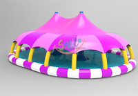 Piscine gonflable d'obstacles aquatiques pour l'extérieur et l'intérieur avec toit et couverture scellés en bâche PVC, grande capacité