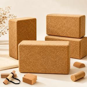Custom Logo Ergonomic Cork Yoga <strong>Brick</strong> Wholesale High Density Natural Non Slip Eco Friendly Durable Breathable Block Yoga Pilates - Product Image 1