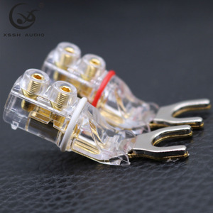 Connecteur YIVO XSSH Audio plaqué or, en cuivre pur, avec verrouillage par vis, entrée de câble 5,8 mm pour haut-parleur audio <span class=keywords><strong>HIFI</strong></span> et câblage d'amplificateur - Product Image 5