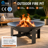Brasero moderne en acier Corten, durable, pour terrasses de villas et rassemblements de camping chaleureux, avec un charme rustique