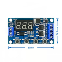 Relais temporisé numérique à double MOS LED DC 5V-36V 12V 24V avec déclencheur de cycle, interrupteur de temporisation, carte de contrôle de synchronisation avec boîtier