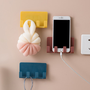 Wall-mounted Phone <b>Charging</b> Stand Yellow Suction Cup Installation <b>Cable</b> Organizer Desktop Storage Box - Product Image 2