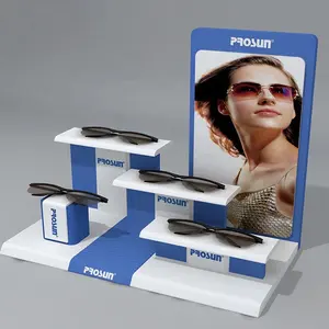 Soporte de exhibición de gafas de sol de escritorio de diseño personalizado soporte de exhibición de acrílico soporte de exhibición de múltiples capas y estantes