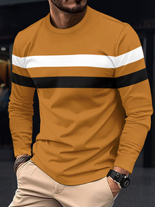 Camicia da uomo autunno e inverno girocollo a maniche lunghe con colori abbinati Pullover t-Shirt da uomo a maniche lunghe a maniche lunghe - Product Image 4