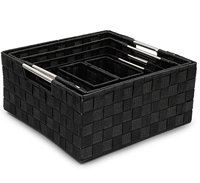 Boîte de rangement tissée panier Cube boîte de conteneur panier de rangement en Nylon